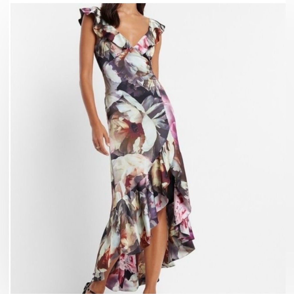 Satin floral dress